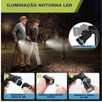 PlegaLux™-Bengala dobrável com luz para caminhar com confiança