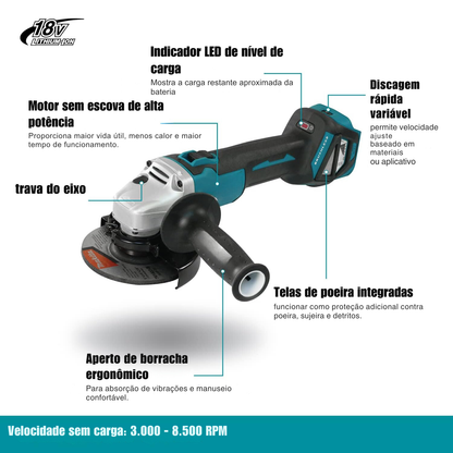 EdgePro™ - Liberdade Total e Desempenho Máximo com a Rebarbadora 18V + 2 Baterias Incluídas