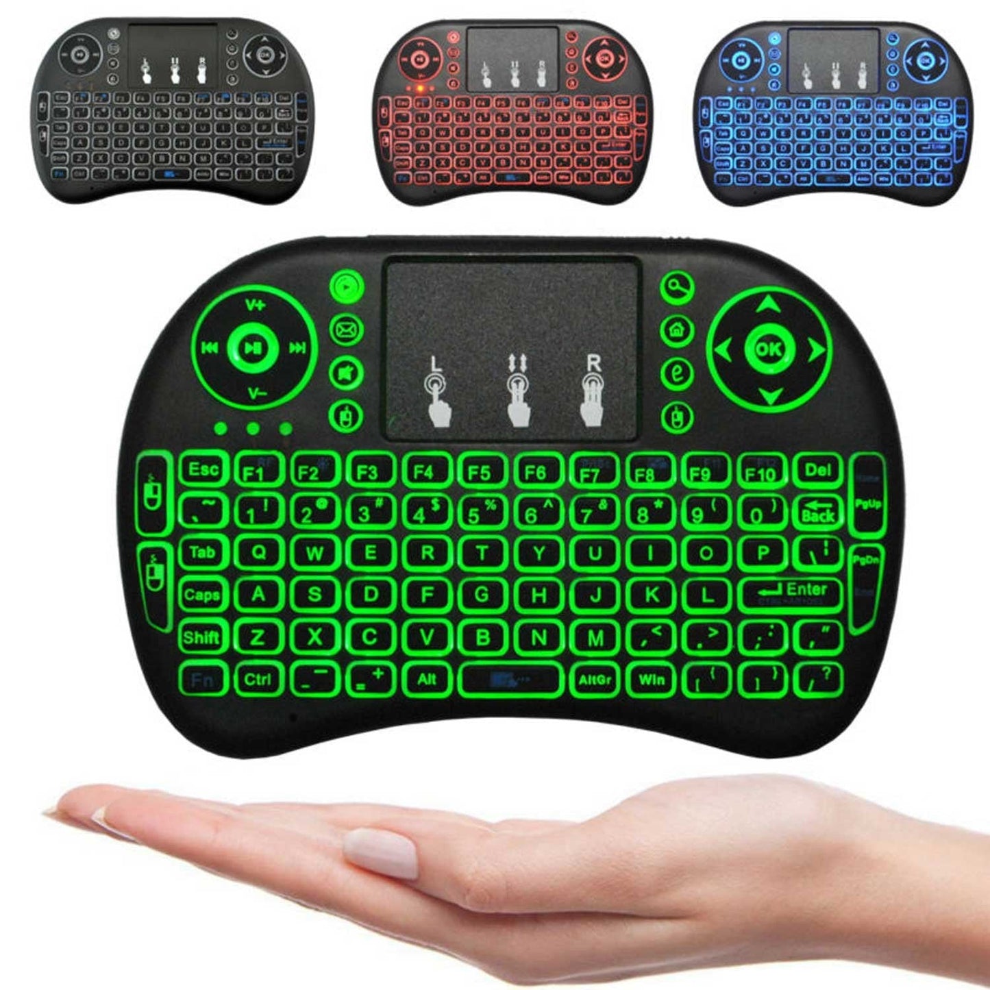 TeclaGo™ - TECLADO SEM FIO COM MOUSE COM ILUMINAÇÃO DE FUNDO LED (FECHAR FECHAR)