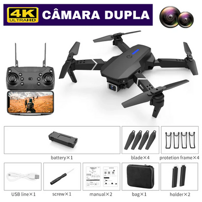 FlyDrone™ - Drone com câmara Full HD 4K (+2 pilhas e estojo para Oferta)